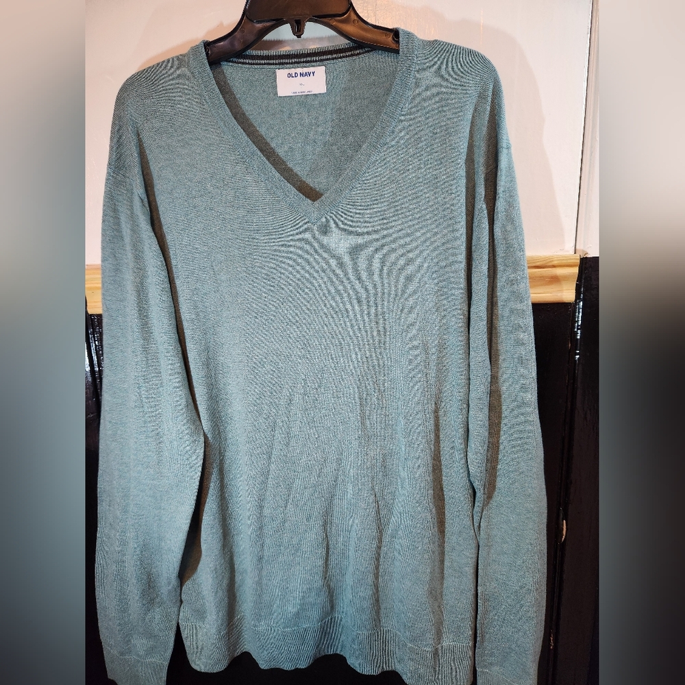Old Navy Mens XXL V-Neck Sweater in Teal